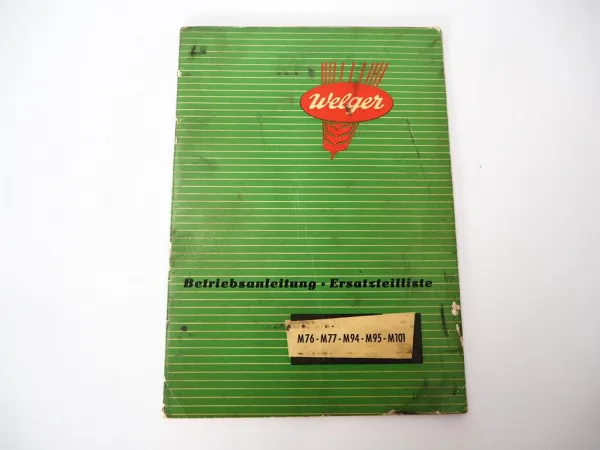 Welger M 76 77 94 95 101 Mähdrescherpresse Betriebsanleitung Ersatzteilliste 59