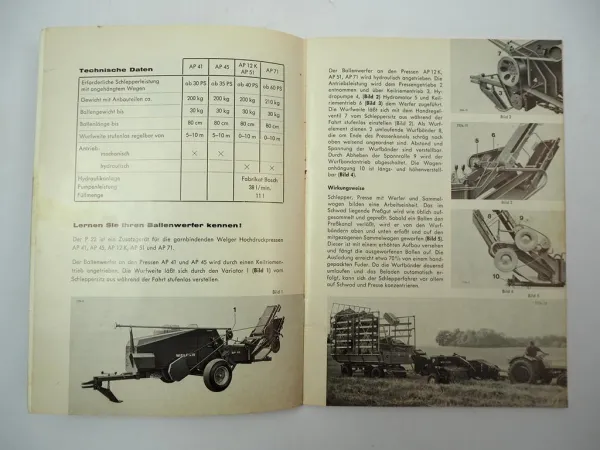 Welger P22 Ballenwerfer für AP 41 45 51 71 Betriebsanleitung Ersatzteilliste 73