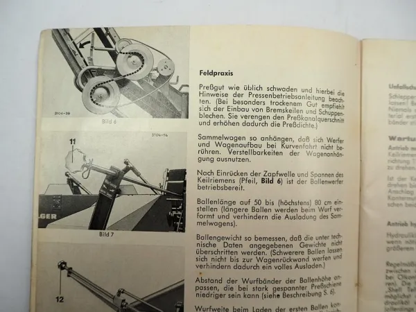 Welger P22 Ballenwerfer für Pressen Betriebsanleitung Ersatzteilliste 1975