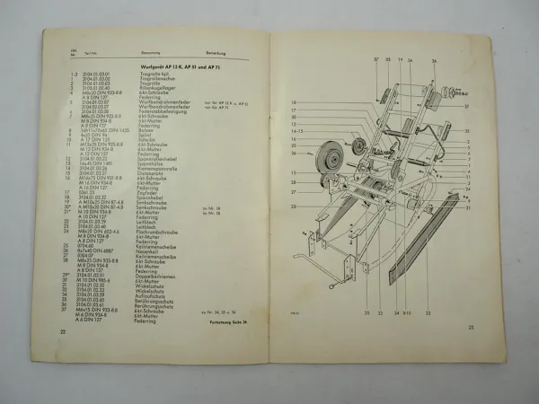 Welger P22 Ballenwerfer für Pressen Betriebsanleitung Ersatzteilliste 1975