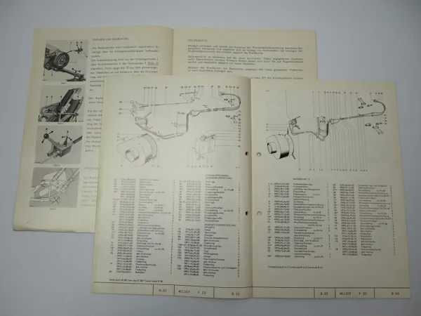 Welger P23 für AP 42 48 52 53 63 71 Ballenwerfer Betriebsanleitung Ersatzteilliste