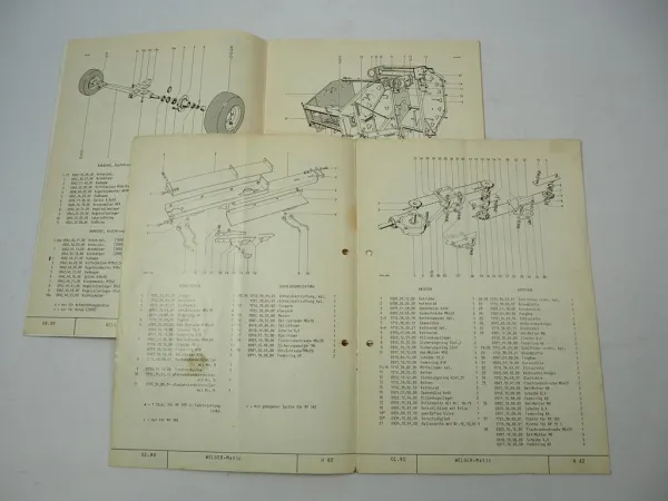 Welger RP12S Rundballenpresse Garn Schnellbindung Ersatzteilliste 1988