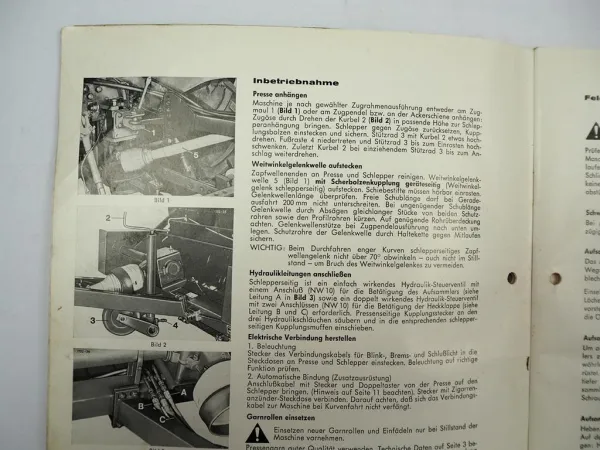 Welger RP180 Rollpresse Betriebsanleitung Ersatzteilliste 1980