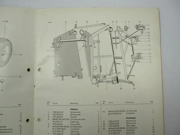 Welger RP180 Rollpresse Betriebsanleitung Ersatzteilliste 1980