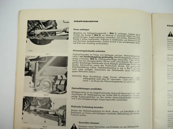 Welger RP180 Rollpresse Betriebsanleitung und Ersatzteilliste 1978