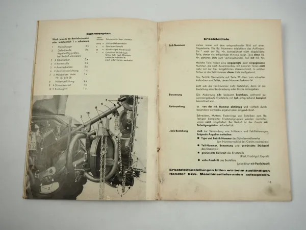 Welger SM4 Betriebsanleitung Wartung Ersatzteilliste 1975
