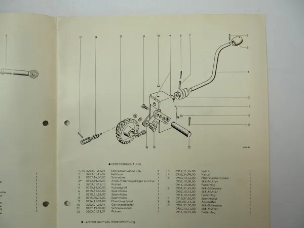 Welger SM4S Scheibenmähwerk Ersatzteilliste Ersatzteilkatalog 1982