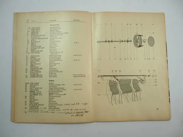 Welger WSA450 Aufsammelpresse Ersatzteilliste Bedienungsanleitung 1964
