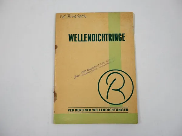 Wellendichtringe für DDR-Fahrzeuge Technische Daten Gummiwerk Berlin 1963