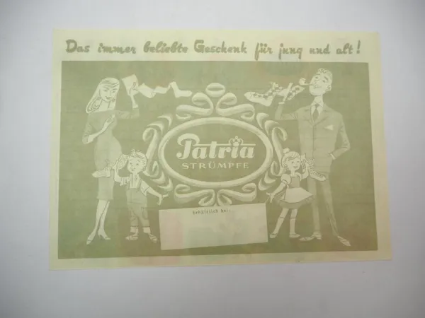 Werbeartikel Stundenplan Patria Strumpffabrik Heidenreichstein Österreich