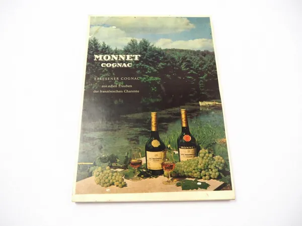 Werbetafel Monnet Cognac 1963 Holz Kunststoff Technik München