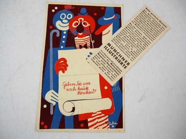 Werbung Münchner Illustrierte Fasching Sondernummer Entwurf Richard Lindner 1930