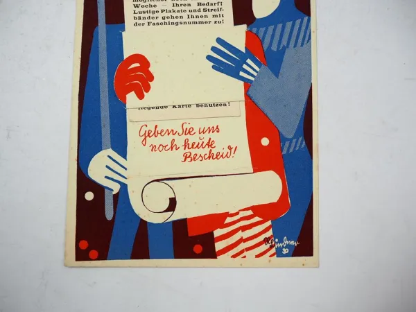 Werbung Münchner Illustrierte Fasching Sondernummer Entwurf Richard Lindner 1930