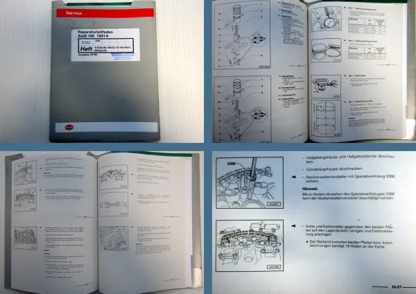 Werkstatthandbuch Audi 100 A6 Typ C4 1,8 L 4-Zyl. Motor Mechanik ADR 125 PS