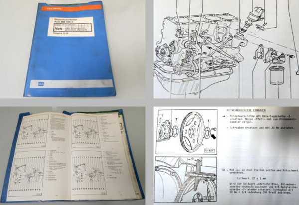 Werkstatthandbuch Audi 100 C4 4-Zyl. Einspritzmotor Mechanik AAE AAD ABB ABK