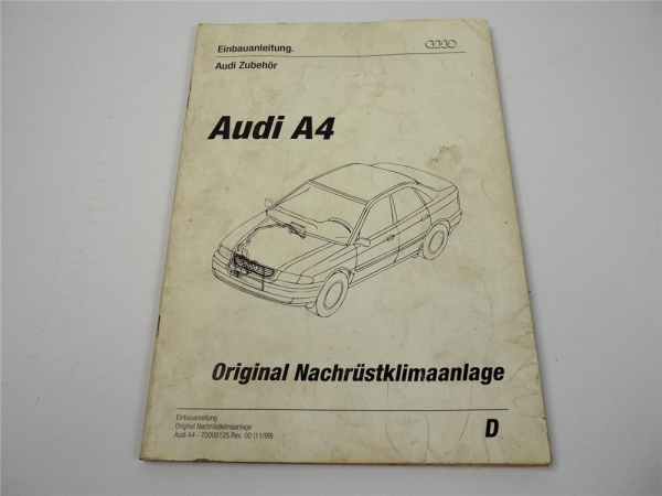 Werkstatthandbuch Audi A4 B5 Nachrüst Klimaanlage Einbauanleitung 1999