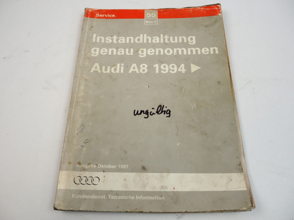 Werkstatthandbuch Audi A8 D2 Instandhaltung genau genommen 1994 - 2000