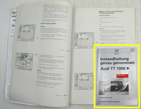 Werkstatthandbuch Audi TT 8N ab 1999 Instandhaltung genau genommen 1998
