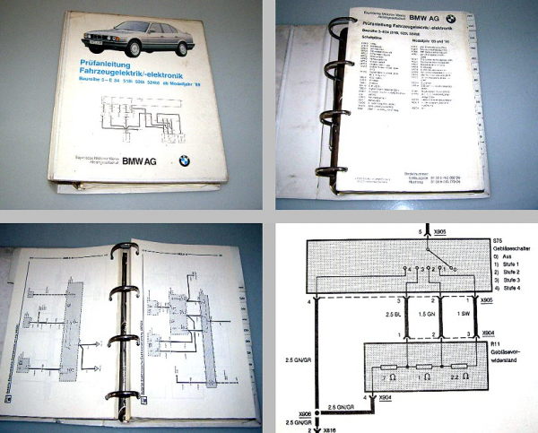 Werkstatthandbuch BMW 518i 520i 524td E34 MJ 1989 1990 Elektrische Schaltpläne