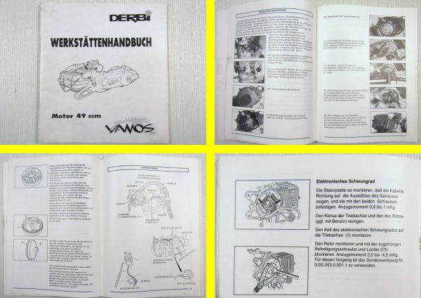 Werkstatthandbuch Derbi Vamos Mokick Mofa 49 ccm Motor Reparaturanleitung 1993