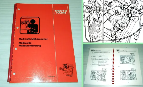 Werkstatthandbuch Deutz Mähdrescher Hydraulik Meßwerte Diagnosehandbuch 1988