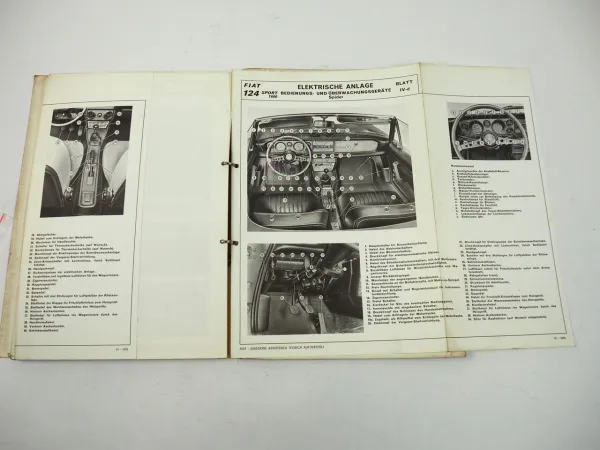 Werkstatthandbuch Fiat 124 Sport 1600 BC1 BS1 Hauptmerkmale Daten Reparatur 1970