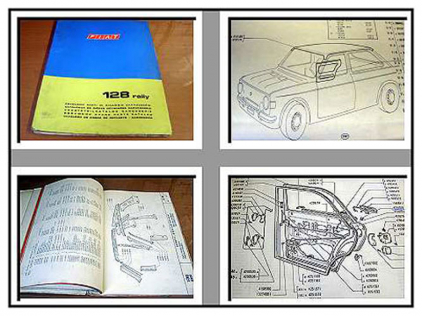 Werkstatthandbuch Fiat 128 Rally Ersatzteilliste Karosserie 1973