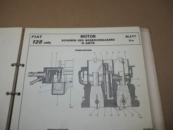 Werkstatthandbuch Fiat 128 rally Hauptmerkmale Daten für Reparatur 1972