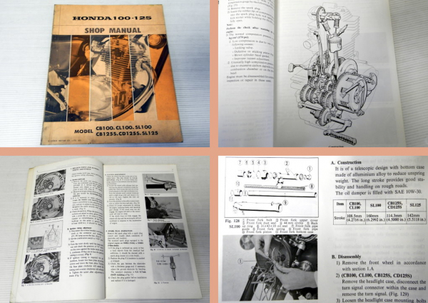 Werkstatthandbuch Honda CB100 CL100 SL100 CB125S CD125S SL125 Shop Manual 1971