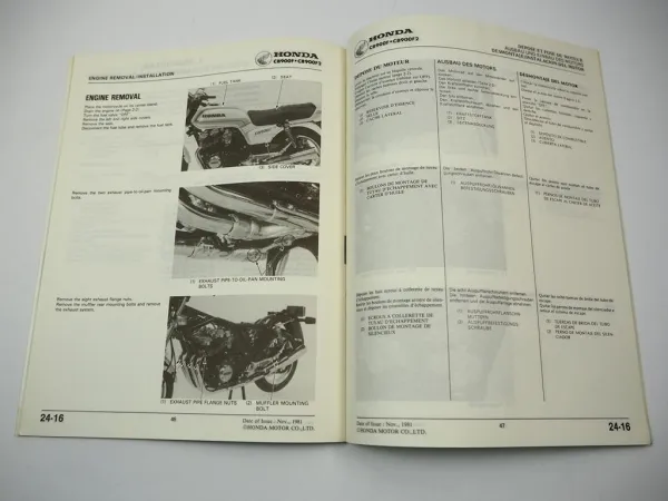 Werkstatthandbuch Honda CB900F Boldor CB900Fc F2c SC09 Ergänzung 1982