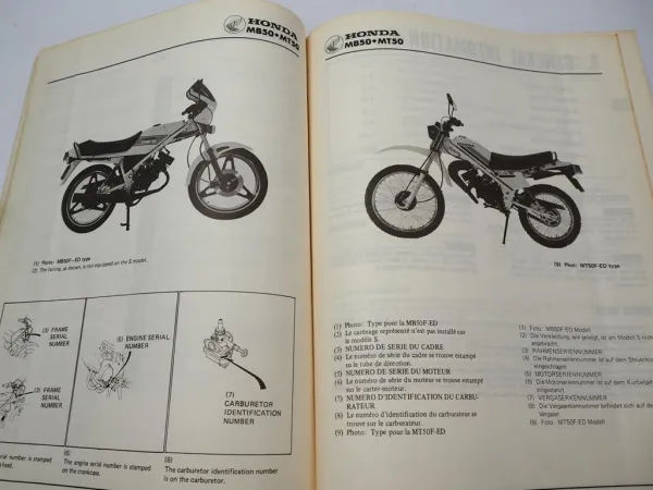 Werkstatthandbuch Honda MB50 AC1 MT50 Reparaturanleitung Shop Manual 1979