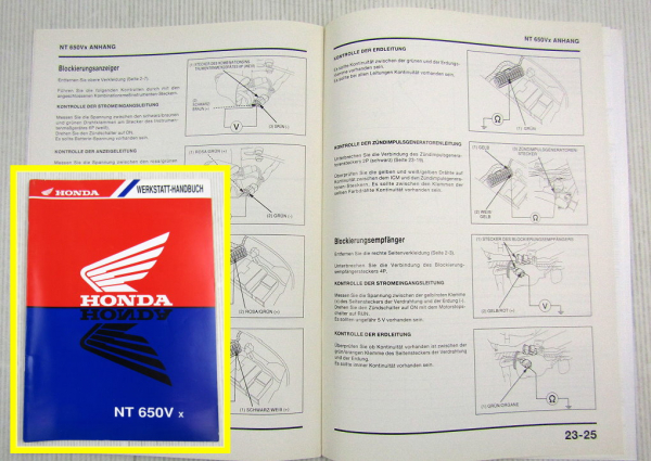 Werkstatthandbuch Honda NT650 Vx Ergänzung Nachtrag zur Reparaturanleitung 01