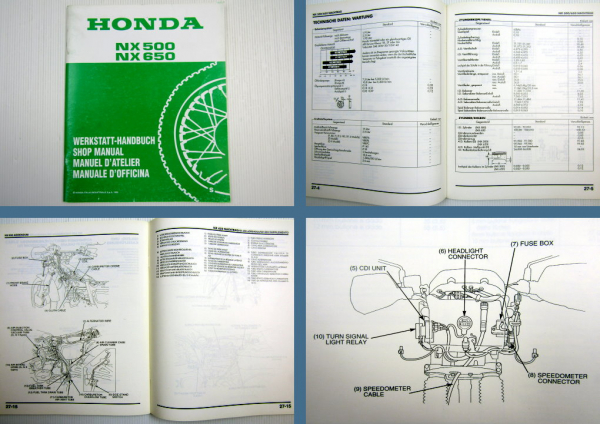 Werkstatthandbuch Honda NX 500S 650 S RD02 08 Dominator Manual Supplement 1995