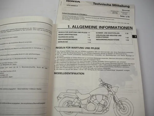 Werkstatthandbuch Honda VTX 1800 C SC46 Classic Original Reparaturanleitung 2001
