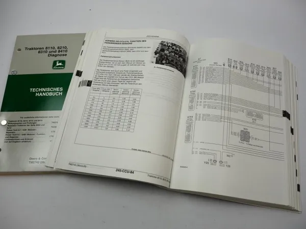 Werkstatthandbuch John Deere 8110 8210 8310 8410 Diagnose Fehlersuche Prüfung