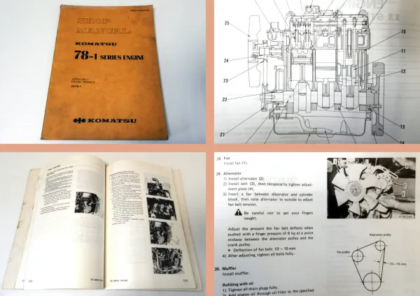 Werkstatthandbuch Komatsu 3D78-1 engine Shop Manual 1988
