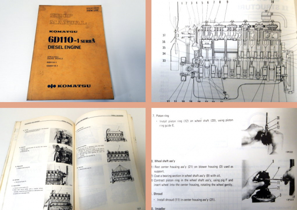 Werkstatthandbuch Komatsu S6D110-1 SA6D110-1 engine Shop Manual 1986