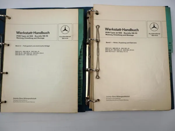 Werkstatthandbuch Mercedes Benz 108 109 111 113 Reparatur 280 300 S/8 SEL/8 SE/9
