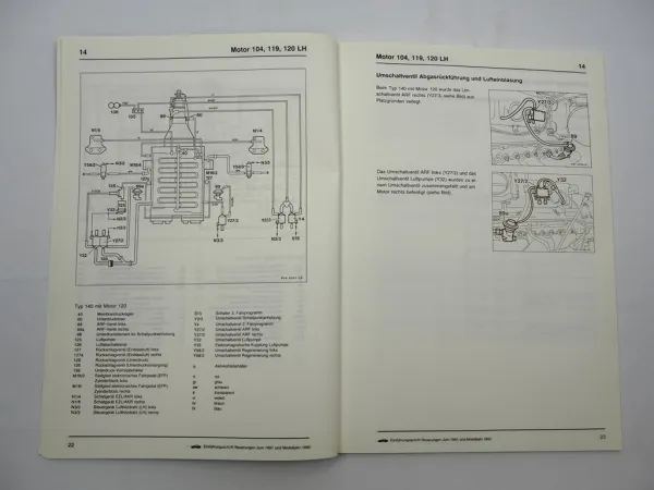 Werkstatthandbuch Mercedes Benz 124 129 140 201 Schulung Neuerungen MJ 1992