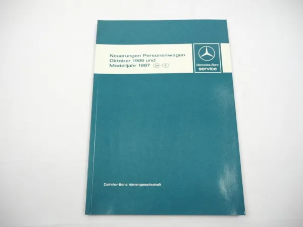 Werkstatthandbuch Mercedes Benz 420SL 300TD 190E 2.3 190E 2.6 Neuerungen 1986