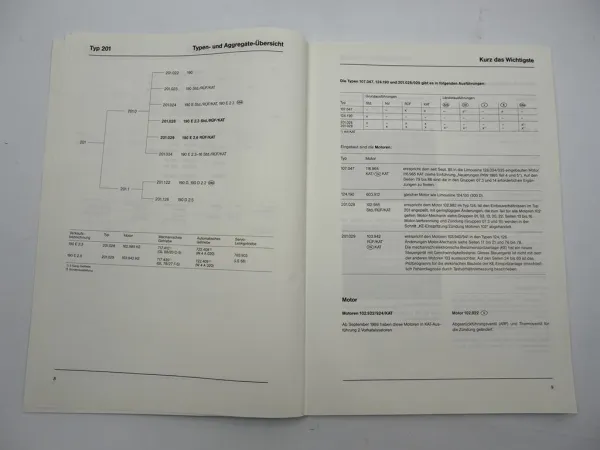 Werkstatthandbuch Mercedes Benz 420SL 300TD 190E 2.3 190E 2.6 Neuerungen 1986