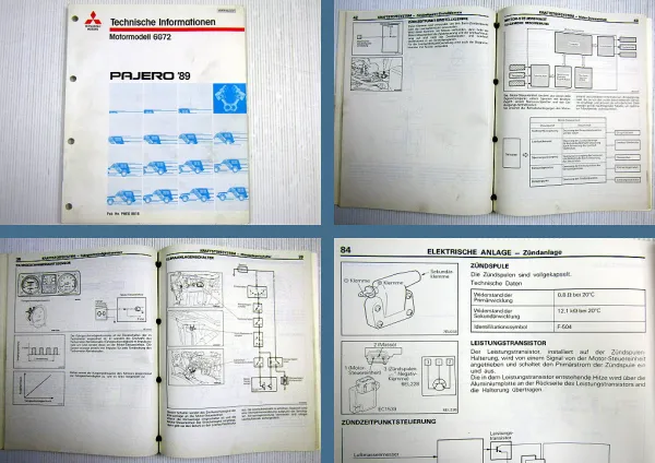 Werkstatthandbuch Mitsubishi Pajero V20 3.0 V6 Motor 6G72 Technische Information