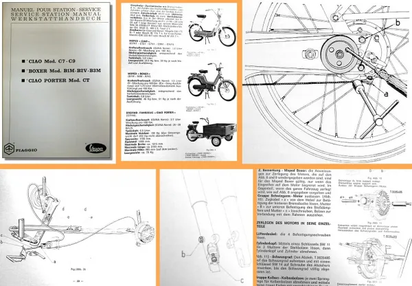 Werkstatthandbuch Piaggio Vespa Ciao C7 - C9 Porter CT Boxer Reparaturanleitung