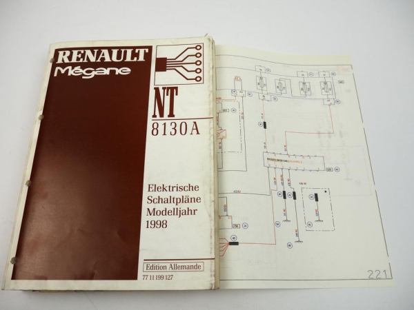 Werkstatthandbuch Renault Megane elektrische Schaltpläne Modelljahr 1998