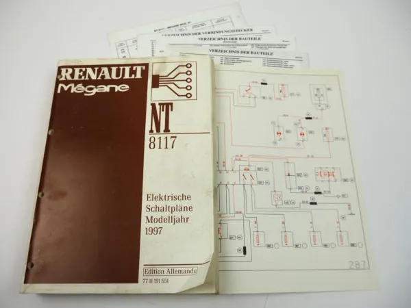 Werkstatthandbuch Renault Megane I Modelljahr 1997 elektrische Schaltpläne