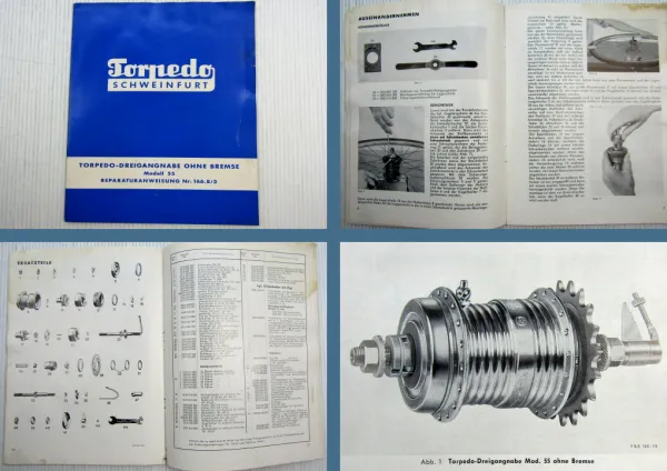 Werkstatthandbuch Sachs Torpedo Dreigangnabe ohne Bremse Modell 55 Reparatur