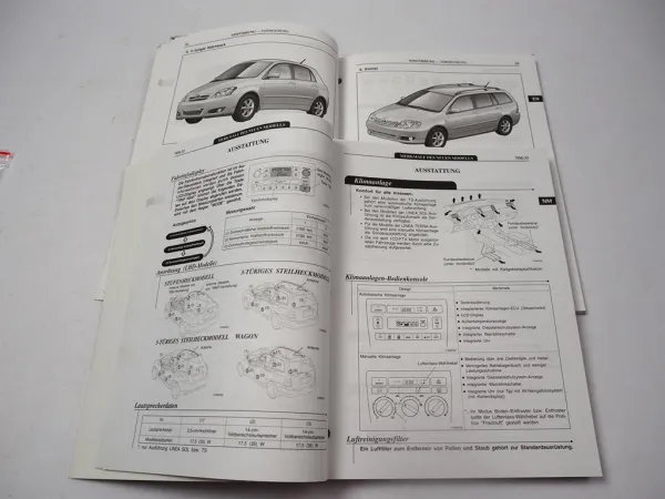 Werkstatthandbuch Toyota Corolla E12 Merkmale 1ND-TV 3ZZ 4ZZ-FE 1CD-FTV 2ZZ-GE