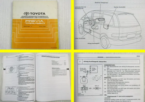 Werkstatthandbuch Toyota Previa R1 Tarago TCR10 11 20 21 1998 Reparaturanleitung