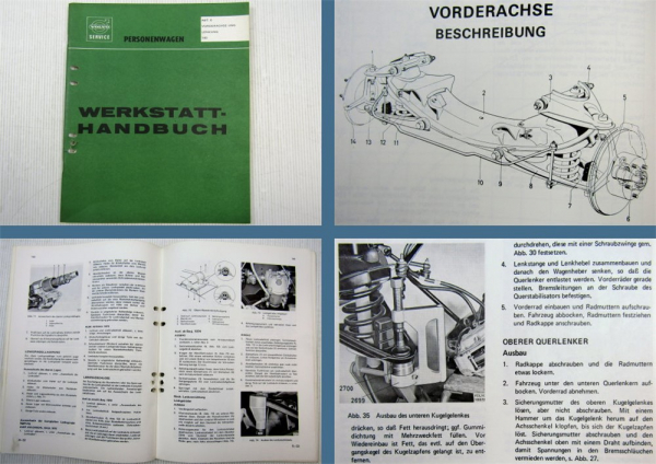 Werkstatthandbuch Volvo 140 Vorderachse Lenkung Reparaturhandbuch 1974