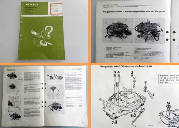 Werkstatthandbuch Volvo 740 ab 1985 Vergaser Pierburg 2B5 Motor B230K Reparatur